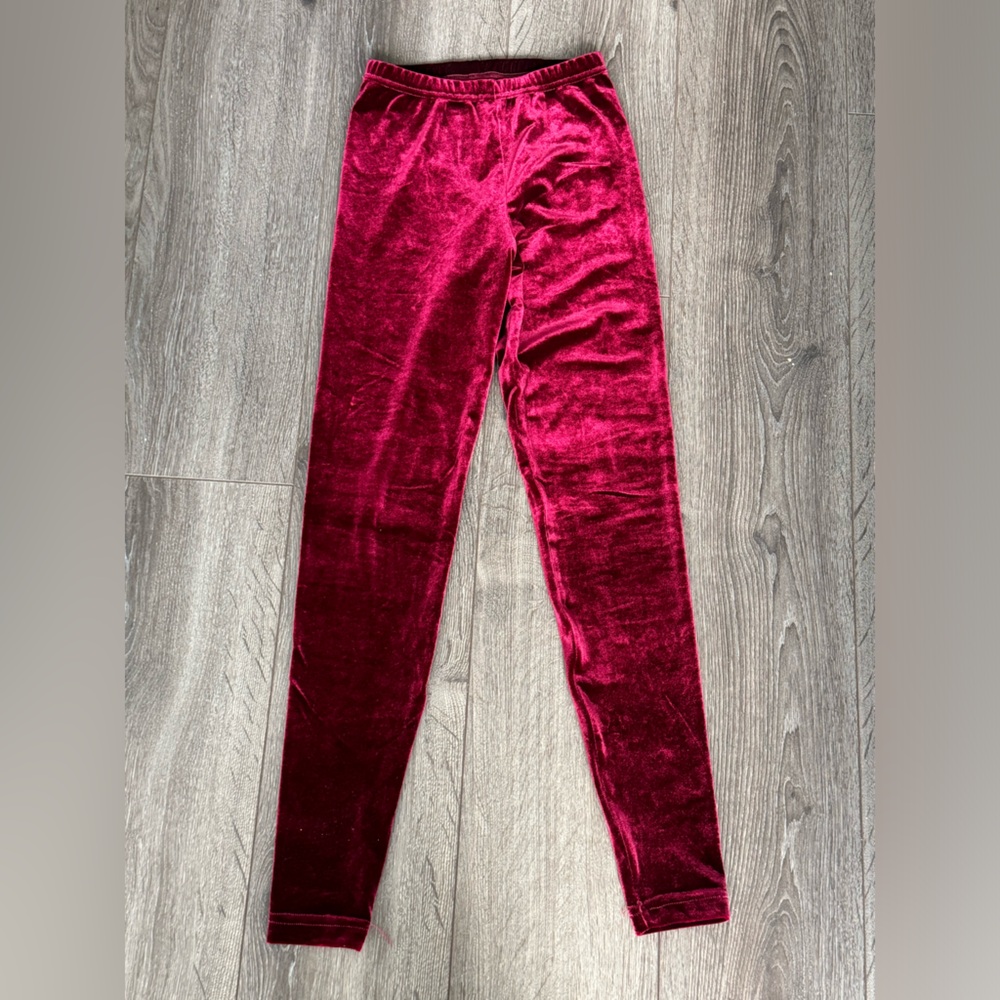 Burgundy Velvet Leggings